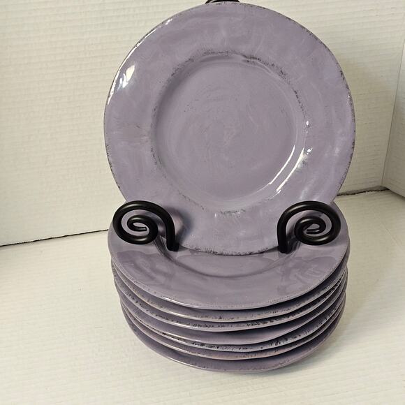 Pier 1 Nuevo Organic‎ Italy Viola Purple Dinner Plates lot of 2 - Picture 2 of 4